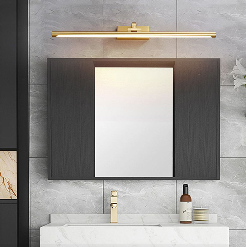 Gold Mirror Front Light Modern LED Vanity Light with Acrylic Shade for Bathroom
