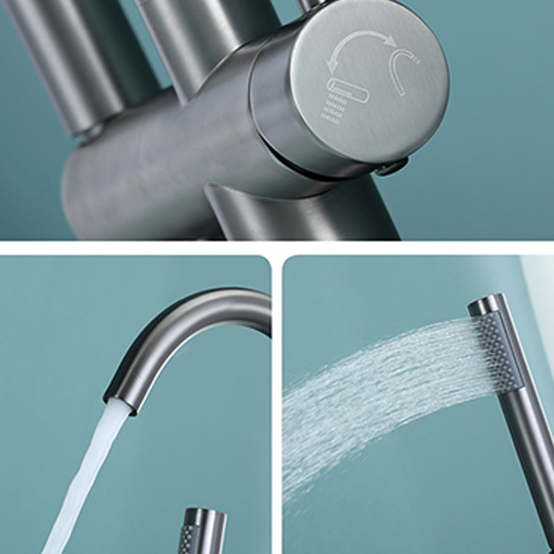 Contemporary Bathroom Faucet Floor Mounted Copper One Handle Freestanding Bathtub Faucet