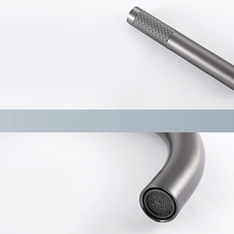 Contemporary Bathroom Faucet Floor Mounted Copper One Handle Freestanding Bathtub Faucet