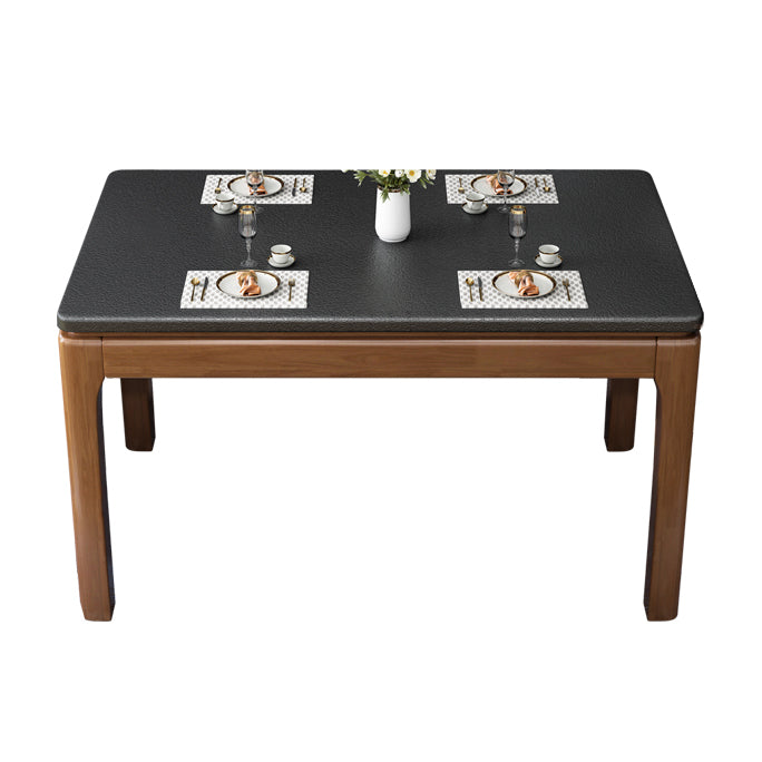 Contemporary Dining Room Dinner Table Solid Wood 4 Legs Dining Table