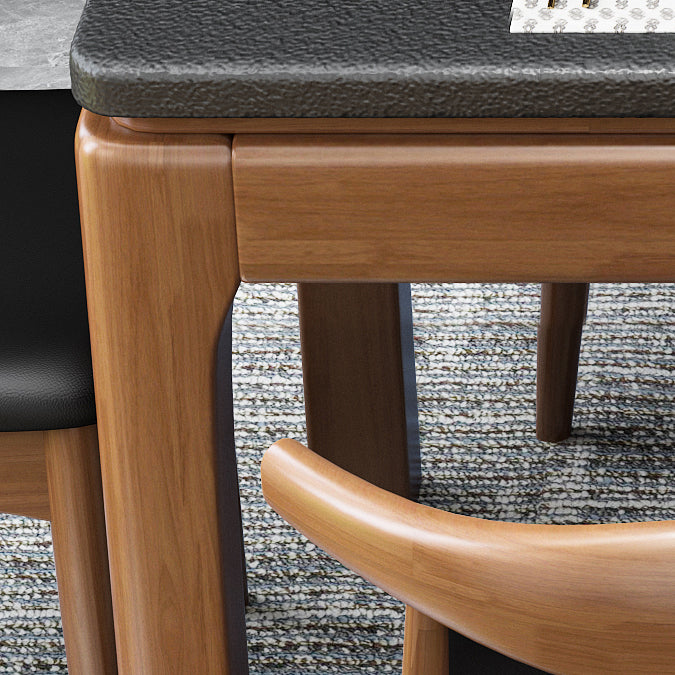 Contemporary Dining Room Dinner Table Solid Wood 4 Legs Dining Table