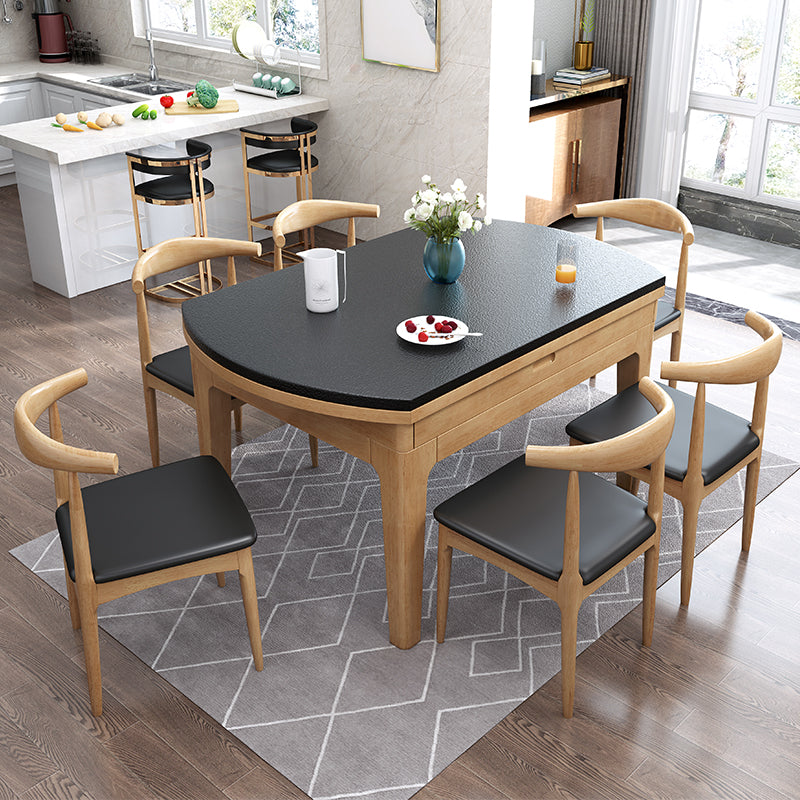 Contemporary Kitchen Dinner Table Solid Wood 4 Legs Dining Table