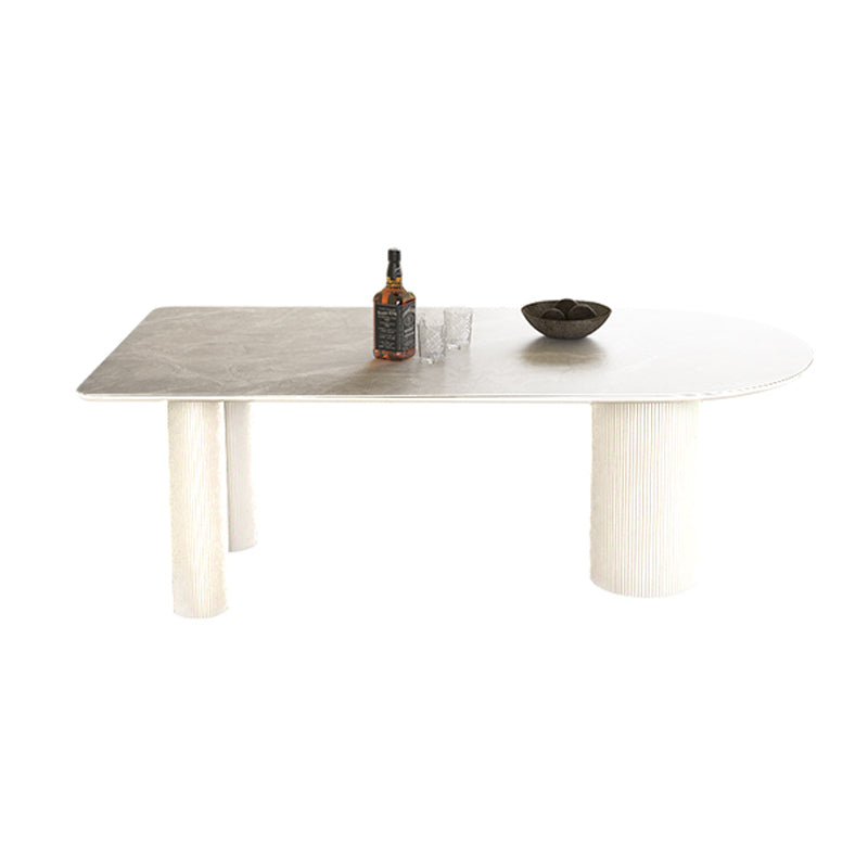 Free Form Modern Dining Table for Home White Dinette Table with Matte Finish Legs