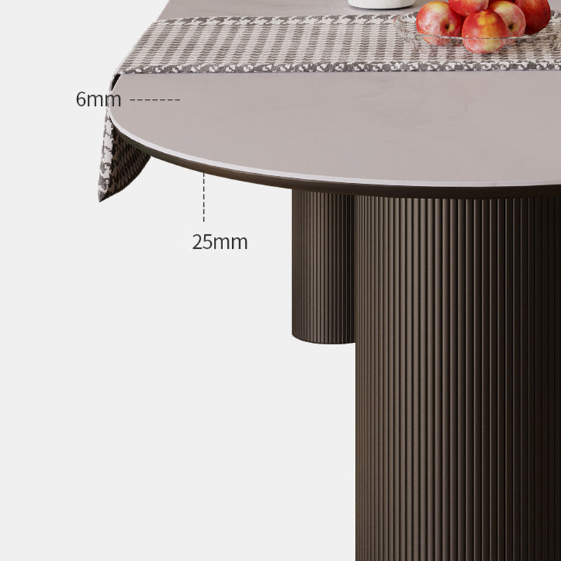 Free Form Modern Dining Table for Home White Dinette Table with Matte Finish Legs