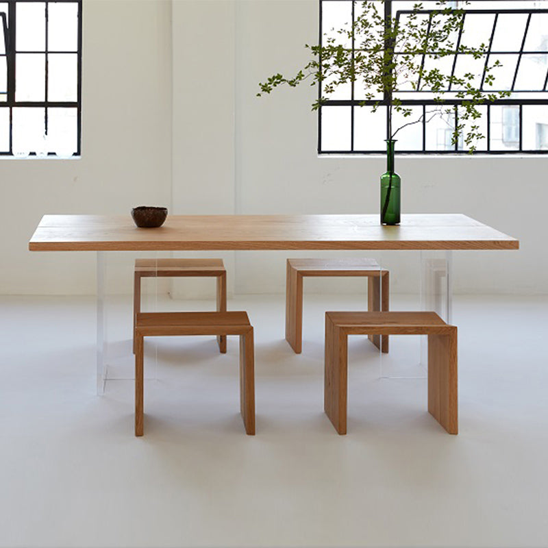 Modern Rectangle Wood Dining Table 1/2/5 Pieces Dining Set for Dining Room
