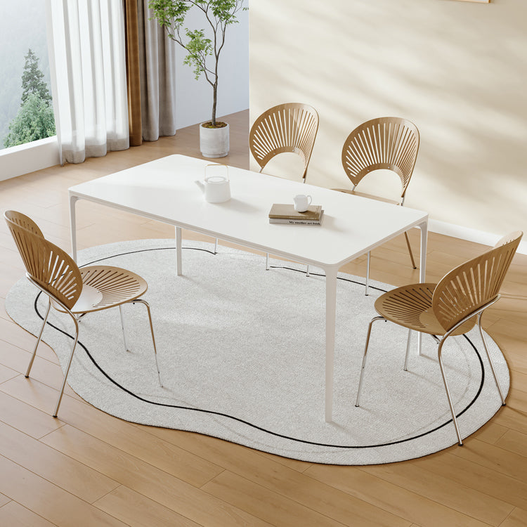 Scandinavian Dining Table Set 1/4/5 Pieces with Metal Base Kitchen Furniture Set
