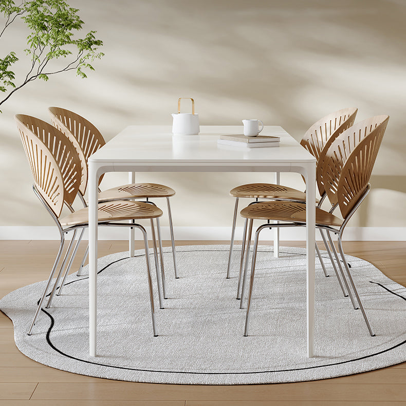 Scandinavian Dining Table Set 1/4/5 Pieces with Metal Base Kitchen Furniture Set