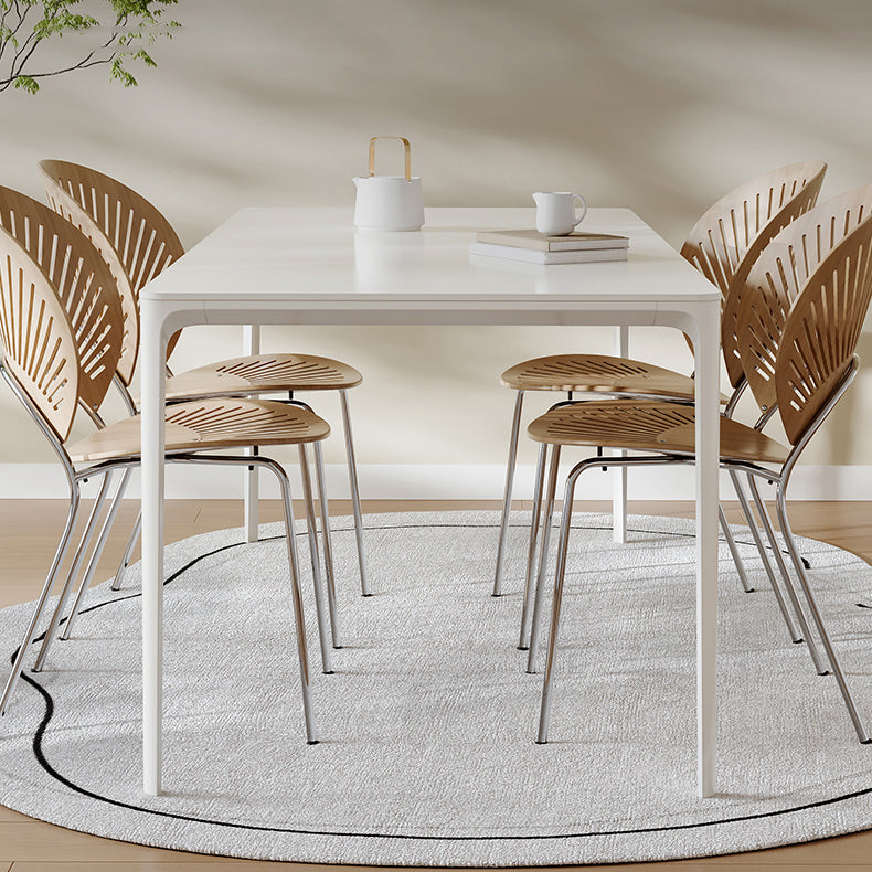 Scandinavian Dining Table Set 1/4/5 Pieces with Metal Base Kitchen Furniture Set
