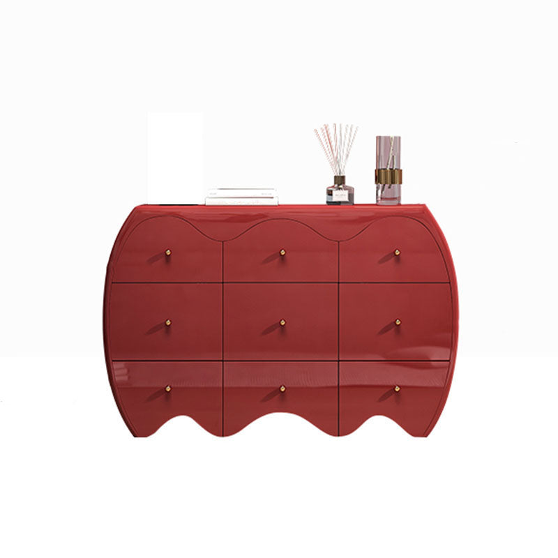 Modernism Horizontal Double Dresser 9 Drawers Dresser with Storage for Home