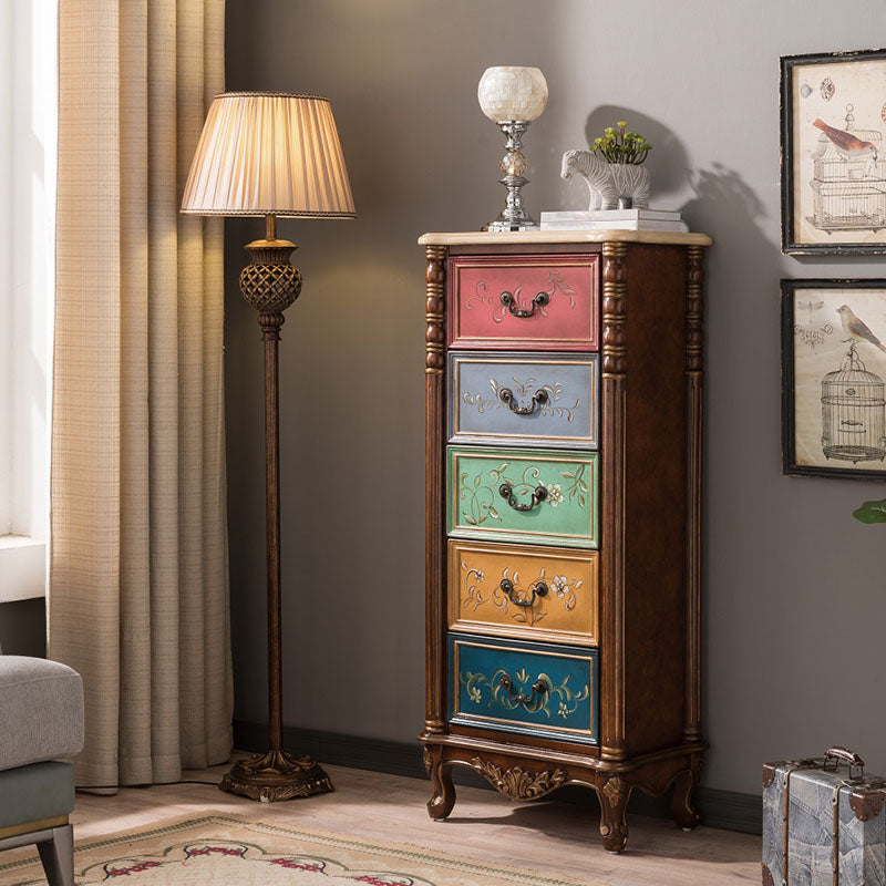Traditional Vertical Lingerie Chest Wooden Storage Bachelor Chest for Bedroom