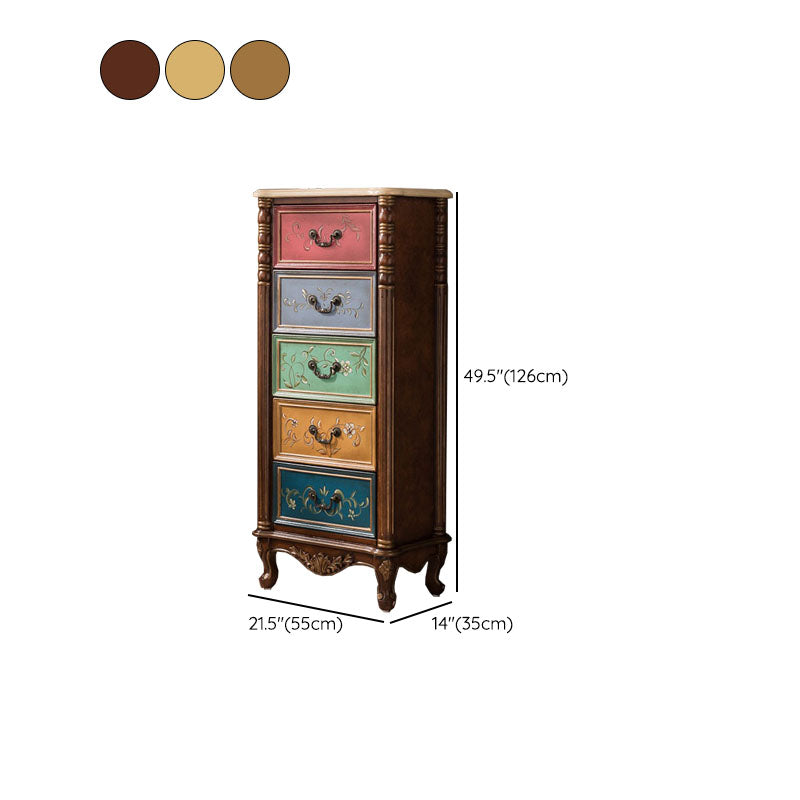 Traditional Vertical Lingerie Chest Wooden Storage Bachelor Chest for Bedroom