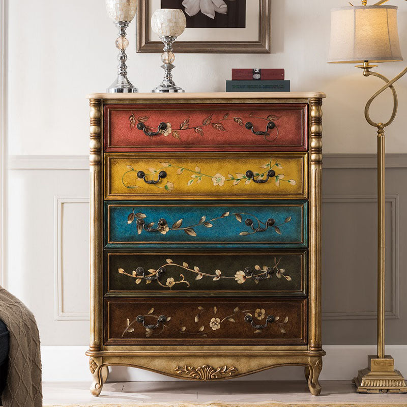 Traditional Vertical Dresser Wooden Storage Bachelor Chest for Bedroom