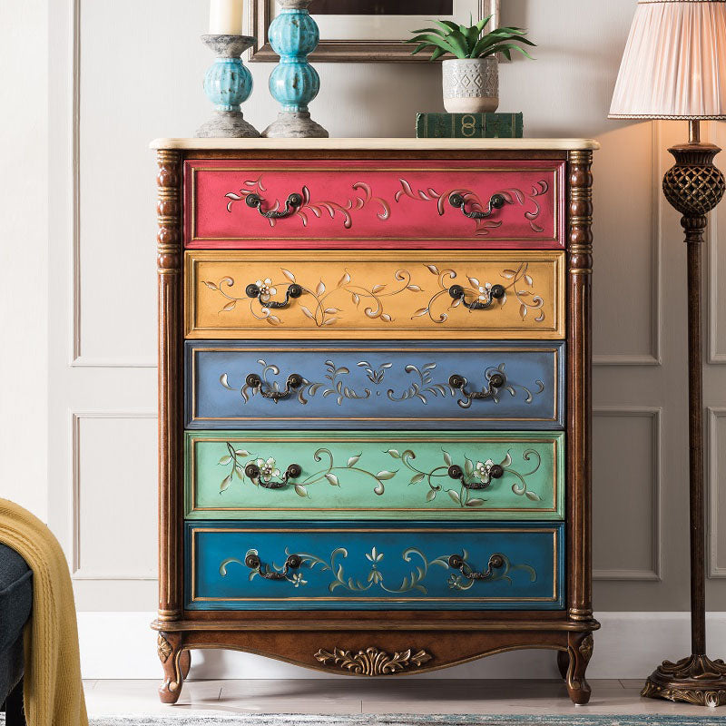 Traditional Vertical Dresser Wooden Storage Bachelor Chest for Bedroom