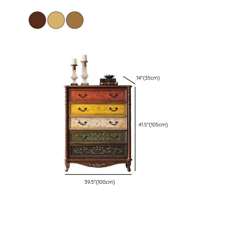 Traditional Vertical Dresser Wooden Storage Bachelor Chest for Bedroom