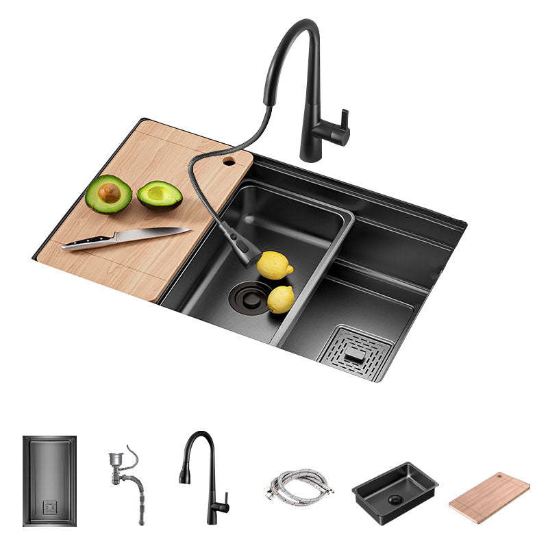 Stainless Steel Kitchen Sink Undermount 1-Bowl Kitchen Sink with Cutting-Board