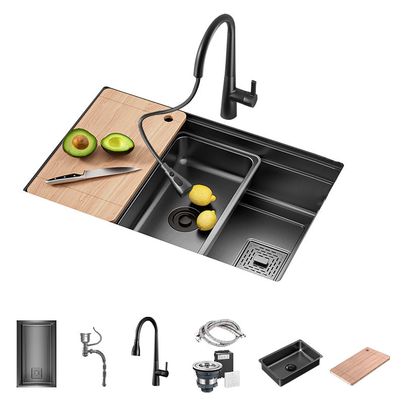 Stainless Steel Kitchen Sink Undermount 1-Bowl Kitchen Sink with Cutting-Board