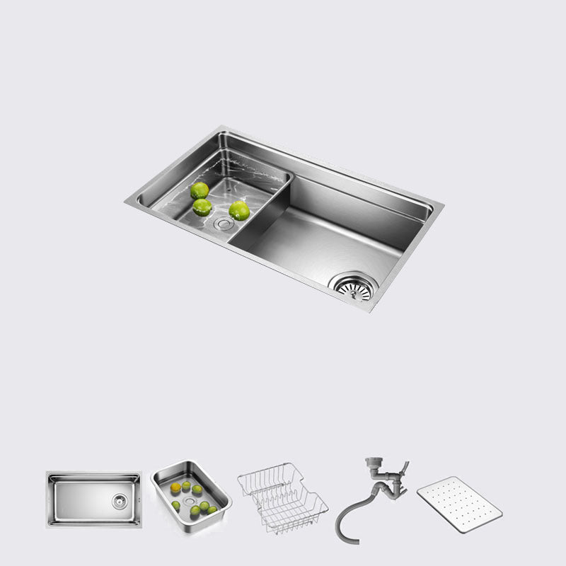 Drop-In Kitchen Sink Stainless Steel Kitchen Sink with Basket Strainer