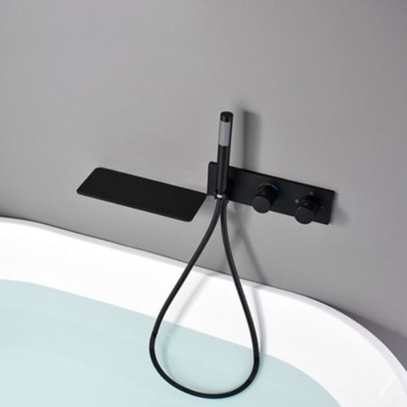 Modern Tub Spout Trim Brass Wall Mounted with Handshower Bath Faucet Trim