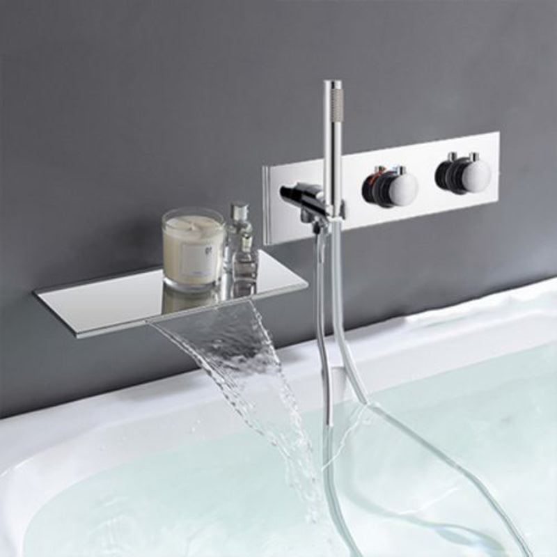Modern Tub Spout Trim Brass Wall Mounted with Handshower Bath Faucet Trim