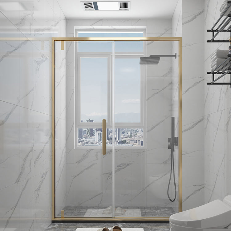 Narrow Bezel Transparent Shower Door Tempered Glass Shower Bath Door