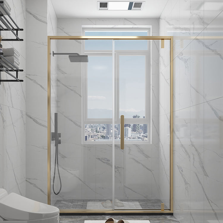 Narrow Bezel Transparent Shower Door Tempered Glass Shower Bath Door