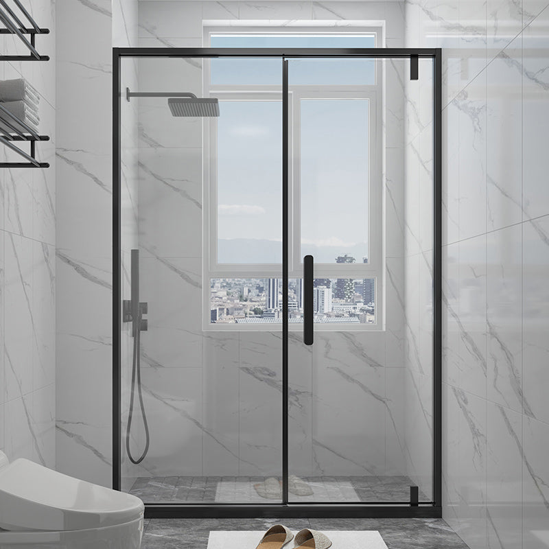 Narrow Bezel Transparent Shower Door Tempered Glass Shower Bath Door