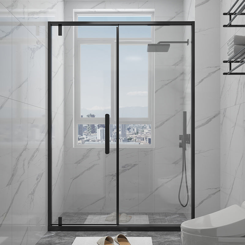 Narrow Bezel Transparent Shower Door Tempered Glass Shower Bath Door