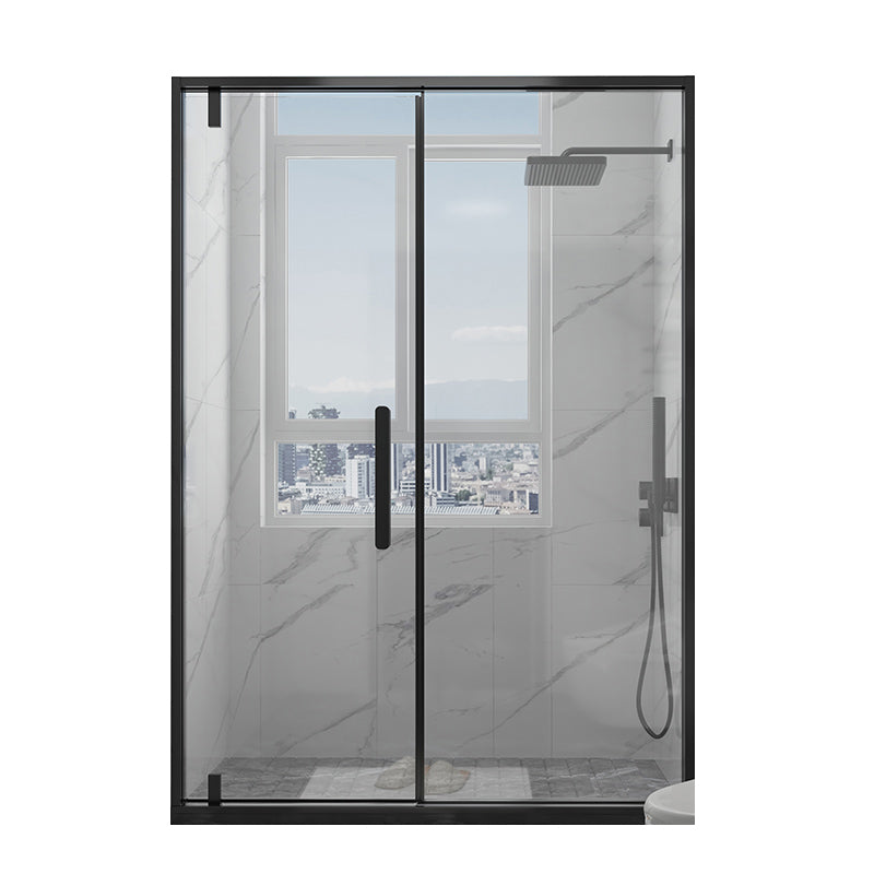 Narrow Bezel Transparent Shower Door Tempered Glass Shower Bath Door