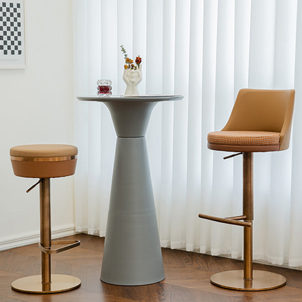 Modern Style Counter Stool Pu Leather Adjustable Height Bar Stool with Footrest