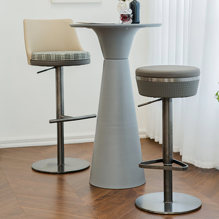 Modern Style Counter Stool Pu Leather Adjustable Height Bar Stool with Footrest