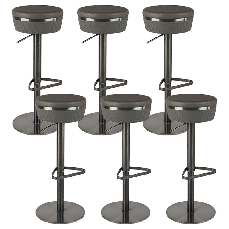 Modern Style Counter Stool Pu Leather Adjustable Height Bar Stool with Footrest