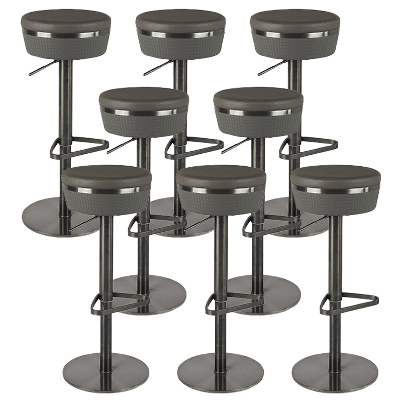 Modern Style Counter Stool Pu Leather Adjustable Height Bar Stool with Footrest