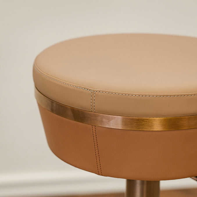 Modern Style Counter Stool Pu Leather Adjustable Height Bar Stool with Footrest
