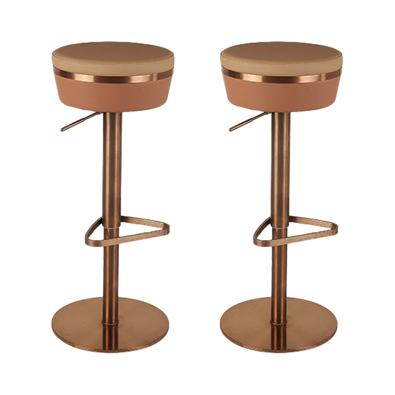 Modern Style Counter Stool Pu Leather Adjustable Height Bar Stool with Footrest