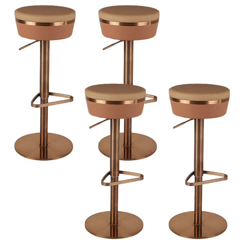 Modern Style Counter Stool Pu Leather Adjustable Height Bar Stool with Footrest