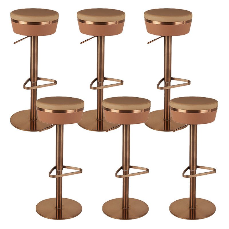 Modern Style Counter Stool Pu Leather Adjustable Height Bar Stool with Footrest