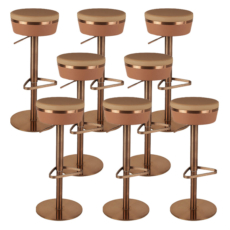 Modern Style Counter Stool Pu Leather Adjustable Height Bar Stool with Footrest