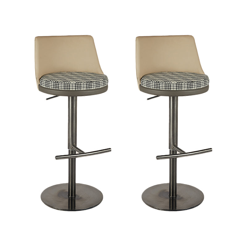 Modern Style Counter Stool Pu Leather Adjustable Height Bar Stool with Footrest