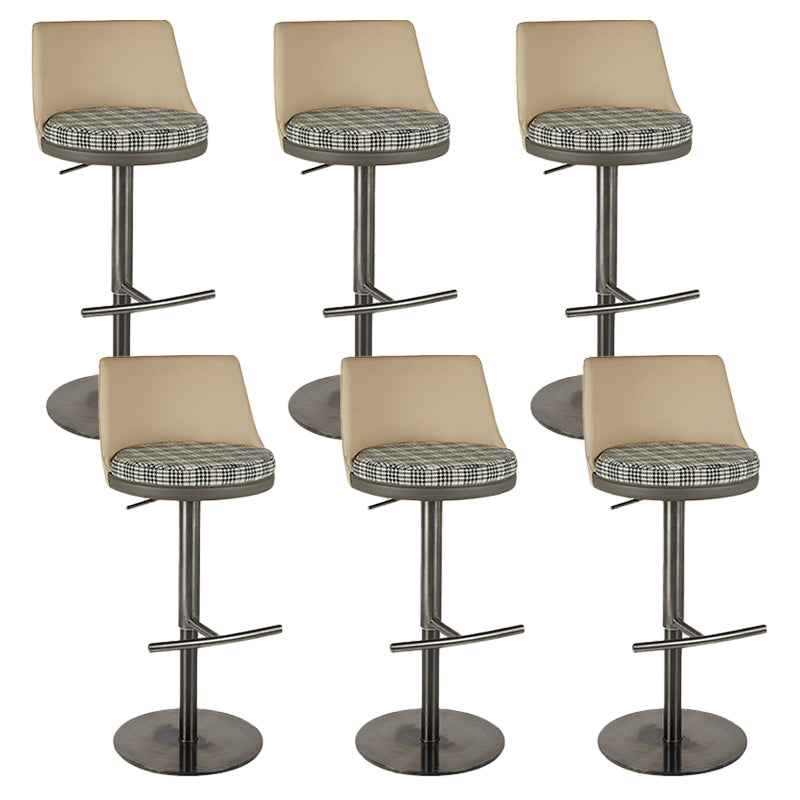 Modern Style Counter Stool Pu Leather Adjustable Height Bar Stool with Footrest