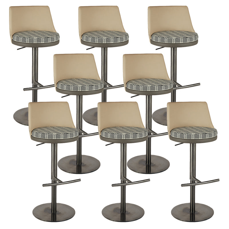 Modern Style Counter Stool Pu Leather Adjustable Height Bar Stool with Footrest