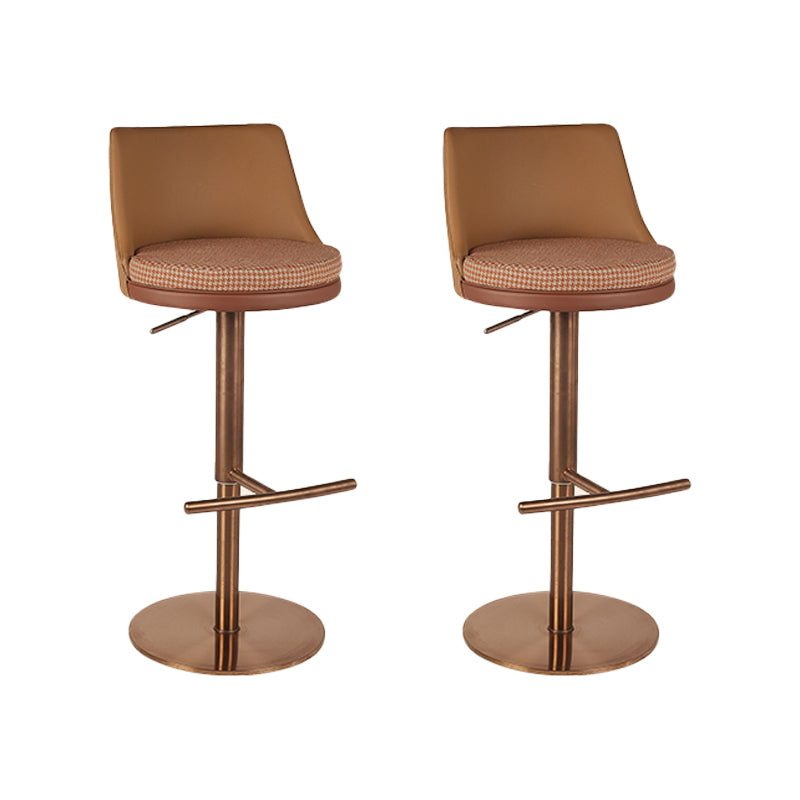 Modern Style Counter Stool Pu Leather Adjustable Height Bar Stool with Footrest