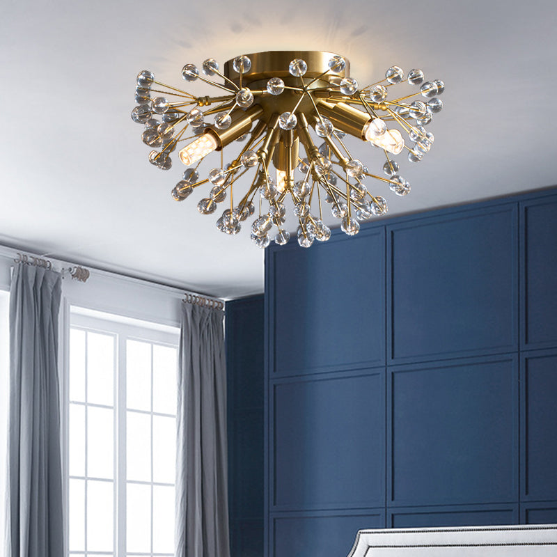 Metallic paardenbloem inbouwverlichting modernistische 3/4/6 lampen inbouwlamparmatuur in messing