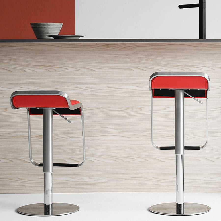Faux Leather Indoor Counter Chair Contemporary Metal Legs Bar Stools