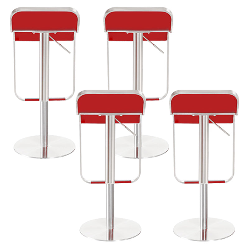 Faux Leather Indoor Counter Chair Contemporary Metal Legs Bar Stools
