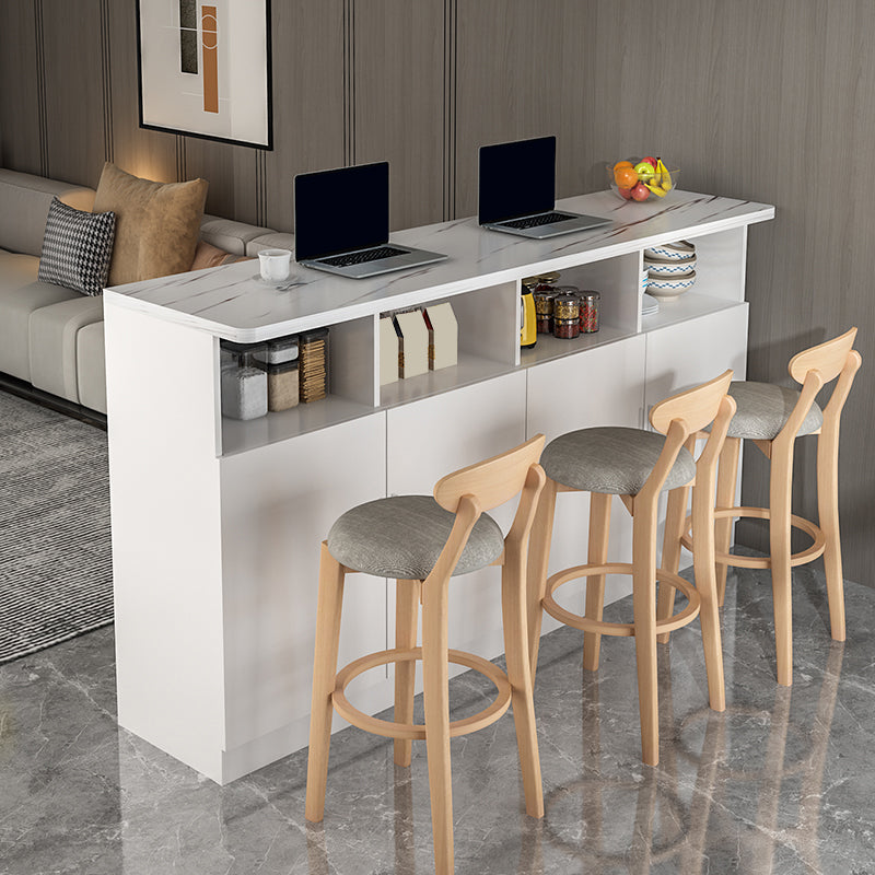 Modern Style Bar Dining Table Rectangle Wood Bar Table for Kitchen
