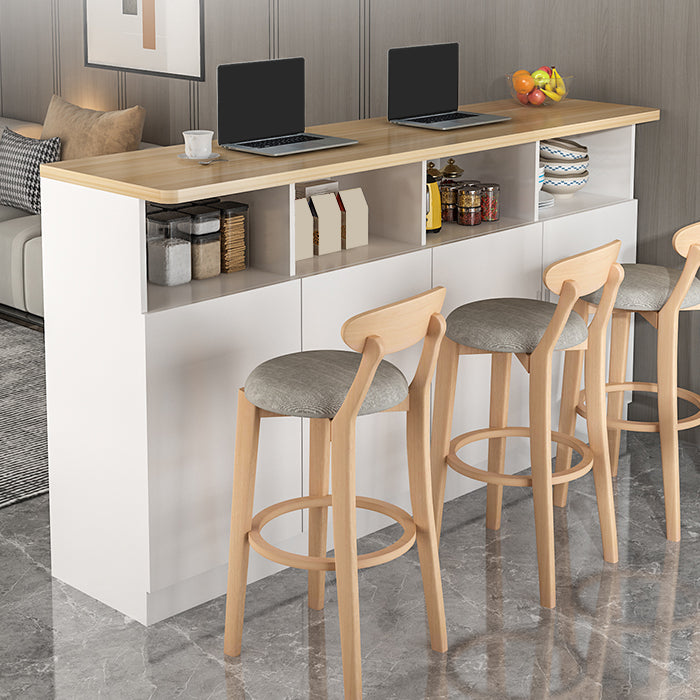 Modern Style Bar Dining Table Rectangle Wood Bar Table for Kitchen