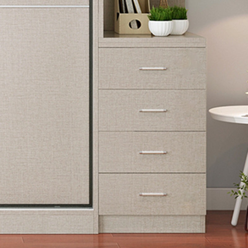 Modern Artificial Wood Wardrobe Freestanding Wardrobe with Sliding Doors for Living Room