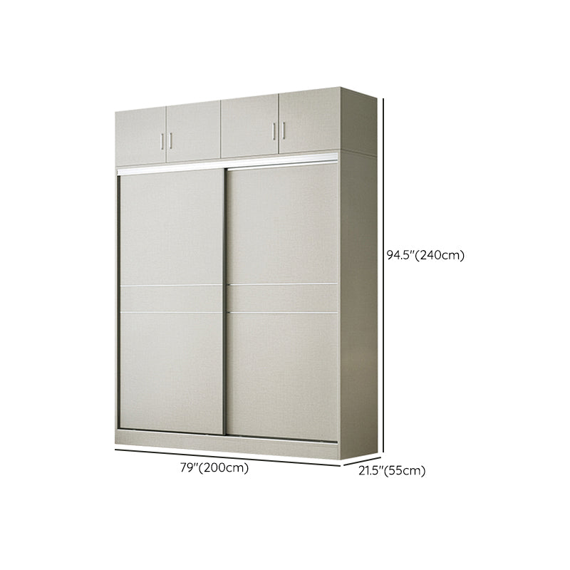 Modern Artificial Wood Wardrobe Freestanding Wardrobe with Sliding Doors for Living Room