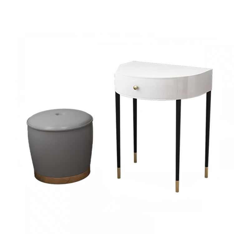 Modern Semicircle Slate Top Table Makeup Vanity with Drawers