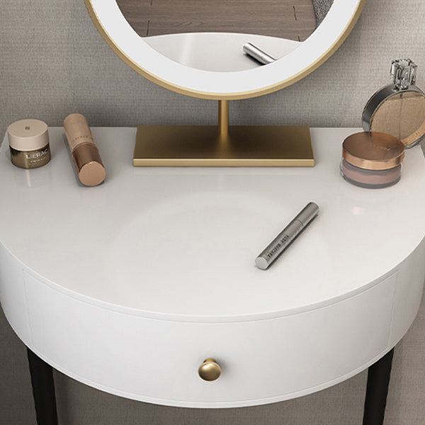 Modern Semicircle Slate Top Table Makeup Vanity with Drawers
